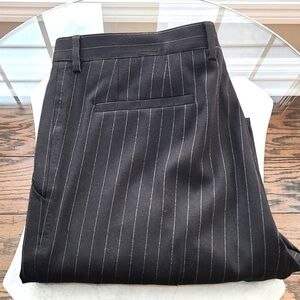 DOLCE & GABBANA Wool Pinstripe Pants - 40" Waist, Black/
